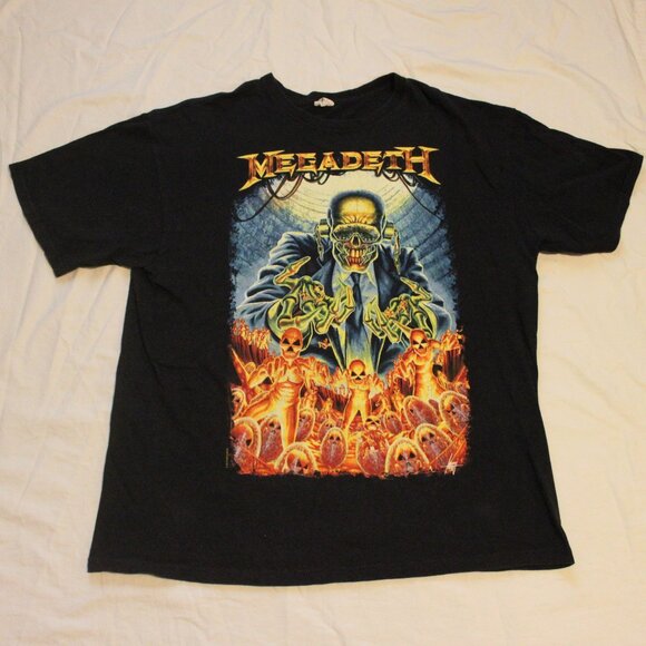 Megadeth Tour 2010 Shirt - Large - Tee Rock Metal Band Black Rare - Picture 2 of 5